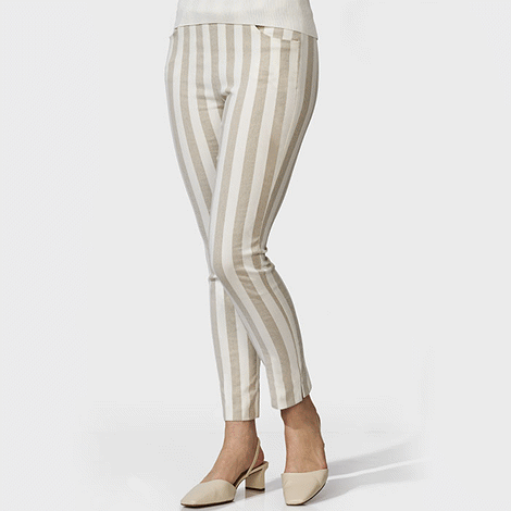 Pull On Sand Striped 7/8 Pants